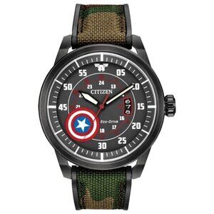 Citizen Men's Captain America Date Eco-Drive Camouflage Watch 45MM AW1367-05W